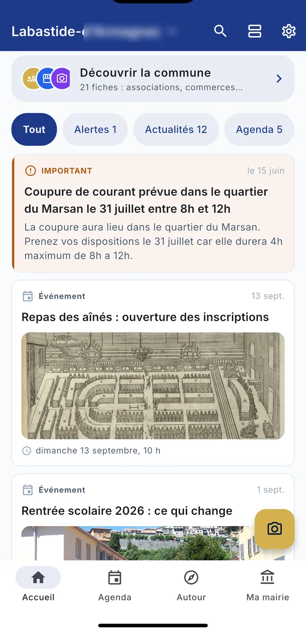 L'écran de démarrage.