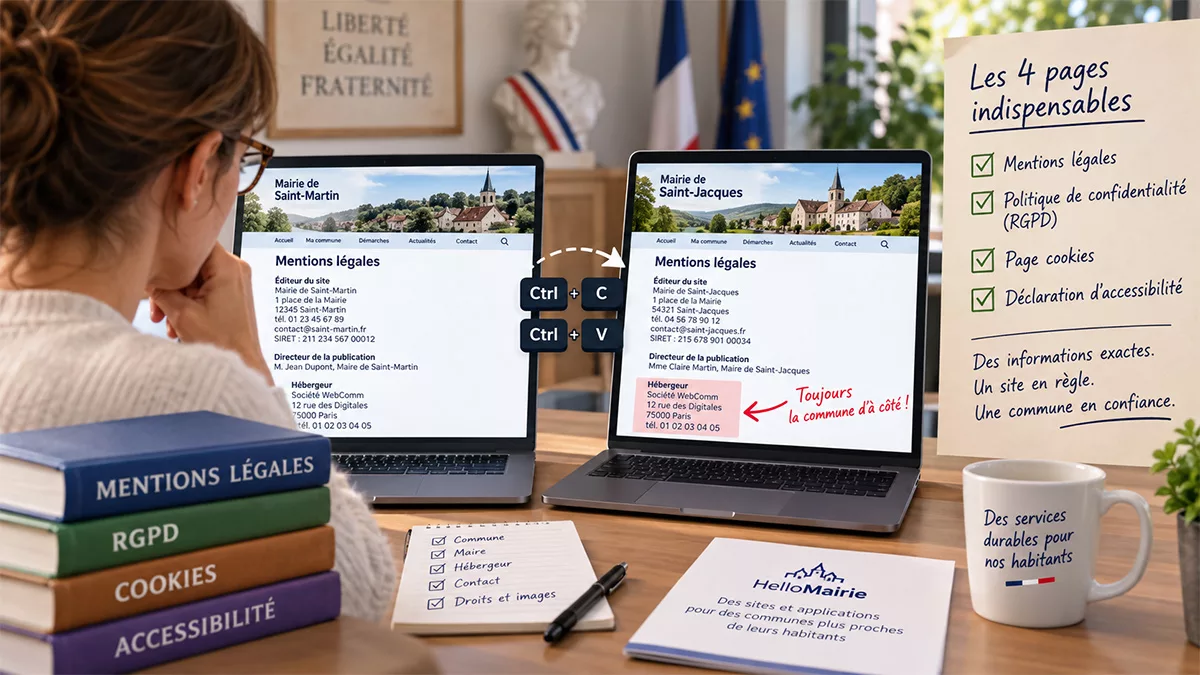 Mentions légales du site d'une mairie : ce qu'elles doivent contenir